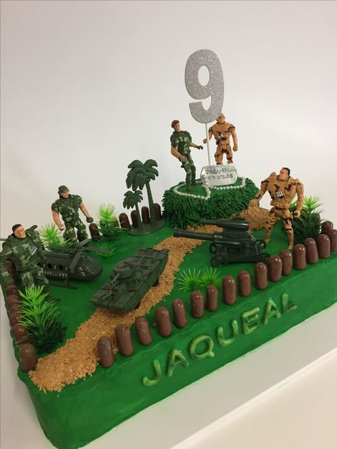 Army Themed Cake, Army Birthday Cakes, Army Cake, Army Birthday Parties, Military Cake, Army Birthday, Jungle Theme Birthday Party, Army's Birthday, Army Party