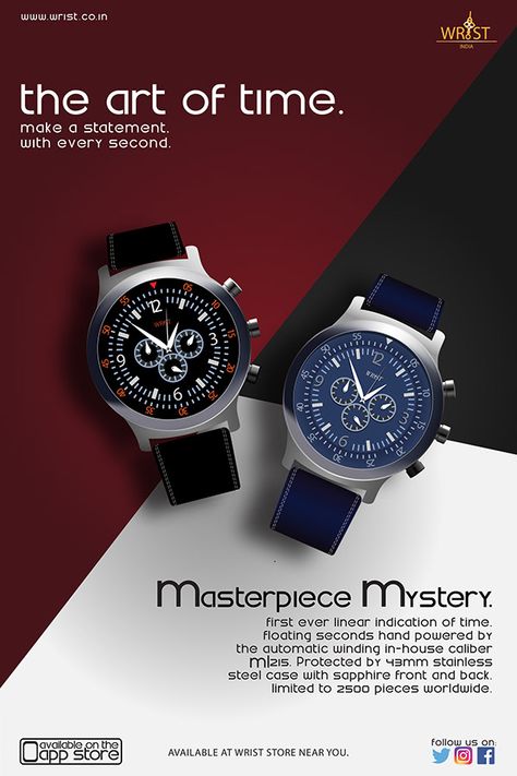 Watch Advertisement Poster, Watch Poster Design, Watch Banner, Watch Poster, Minimal Watch, Advertising Product, 3d Ideas, Classy Watch, Great Ads