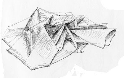 Dailies: Rembrandt and Crumpled Paper Crumpled Paper Sketch, Folded Paper Drawing, Crumpled Paper Drawing, Sketching Lessons, Rembrandt Drawings, Wrinkled Paper, Body Check, Crumpled Paper, Pen Sketch