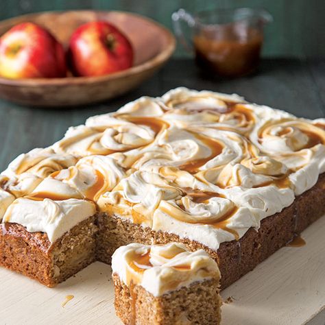 September 2018 Issue Preview Caramel Apple Spice Cake, Apple Spice Cake Recipe, Snacking Cakes, Caramel Apple Spice, Apple Spice Cake, Fresh Apple Cake, Caramel Apple Cake, Paula Deen Recipes, Apple Spice