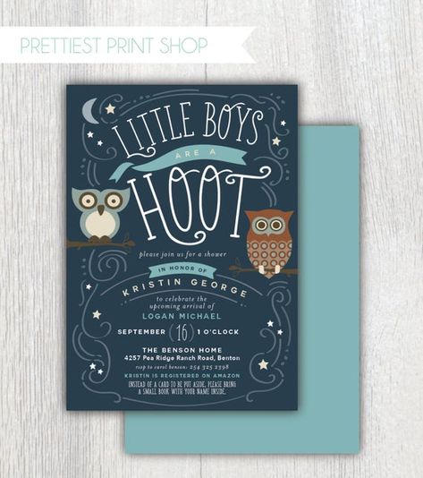 Boy Shower Themes, Owl Invitations, Owl Baby Shower Invitations, Noahs Ark Baby Shower, Owl Baby Shower Theme, Night Theme, Owl Party, Owl Baby Shower, Owl Baby