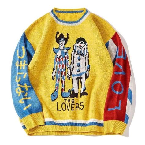 Clown Sweater, Streetwear Sweater, Top Streetwear Brands, Aelfric Eden, Buy Sweaters, The Lovers, Oversized Knitted Sweaters, Clothing Details, 가을 패션