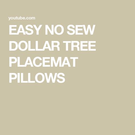 EASY NO SEW DOLLAR TREE PLACEMAT PILLOWS Placemat Pillows Diy No Sew, Diy Pillows, No Sew, Affordable Gifts, Dollar Tree, Placemats, Christmas Gifts, The Creator, Pillows