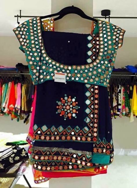 Dark Blue Multicolor Mirror Work Saree Mirrorwork Saree, Simple Mirror Work Blouse, Simple Mirror Work, Mirror Work Sarees, Mirror Work Saree Blouse, Mirror Blouse Design, Mirror Saree, Mirror Blouse, Simple Mirror