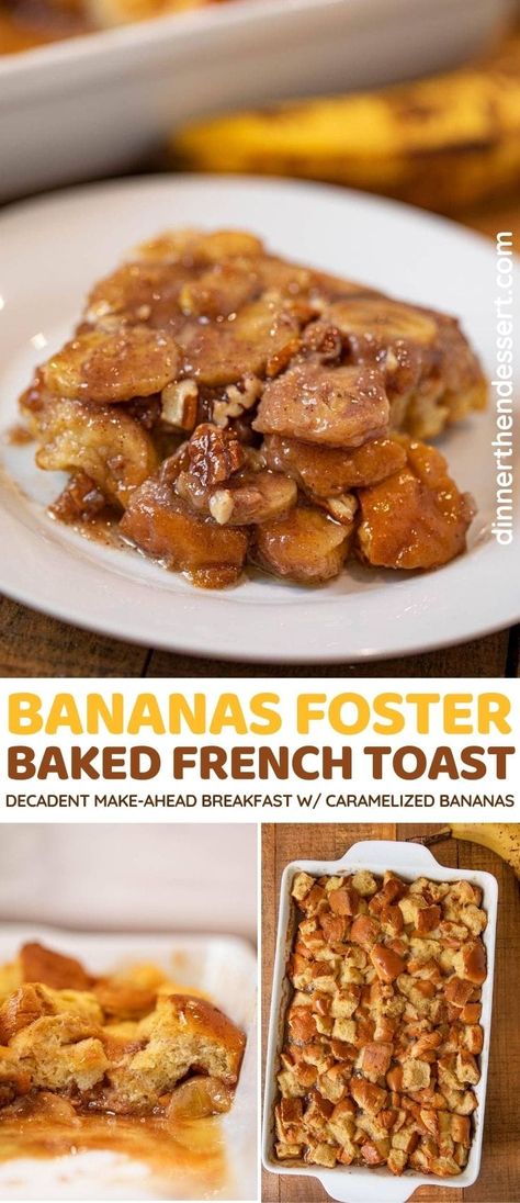 French Toast Caserole, Pumpkin French Toast Bake, Banana Foster Recipe, Easy Breakfast Bake, Banana Foster, French Toast Casserole Easy, Bananas Foster French Toast, French Toast Bake Recipe, French Toast Casserole Overnight