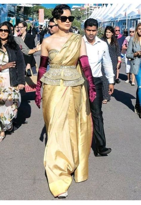 Shivani Rathore 💫 Kangna Ranaut, Kangana Ranaut, Modern Saree, Indian Outfit, Saree Look, Chiffon Saree, Bollywood Celebrities, Beautiful Saree, Stylish Girl