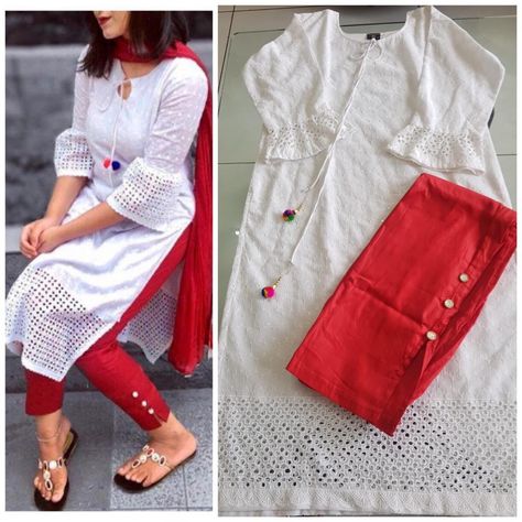 Order # white Queen₹1060 on WhatsApp number +919619659727 or ArtistryC.in Pakistani Kurti Designs, Salwar Suit Design, White Kurti, Kurti Pant Set, Indian Dresses Online, Indian Bridesmaid Dresses, Salwar Suit Designs, Choli Dress, Dress Code Casual