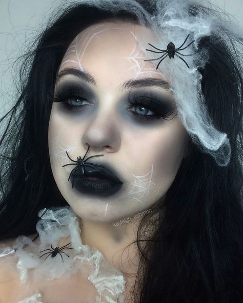 Spider Queen Makeup Halloween, Spider Queen Halloween Costume, Spider Sfx Makeup, Spider Web Photoshoot, Spider Queen Costume Diy, Spider Costume Halloween, Spider Costume Makeup, Spider Queen Makeup, Haloween Mackup Ideas