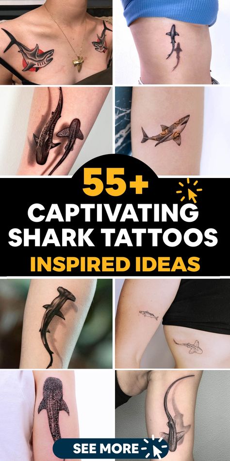 Discover a stunning array of shark tattoos that exude confidence and strength, expressing your inner power like never before. Immerse yourself in a realm of elaborate artwork and fearless shark visuals to uncover the ideal tattoo symbolizing your resilience and fortitude. Step into the world of powerful ink creations that embolden your spirit and showcase your unwavering determination to conquer any challenge ahead. Explore our diverse collection of striking designs that redefine the art of self Shark Tattoo With Waves, Shark Swimming Tattoo, Hammer Shark Tattoo, Bull Shark Tattoo, Reef Shark Tattoo, Tiny Shark Tattoo, Shark Tattoos For Women, Great White Shark Tattoo, Shark Tattoo Design