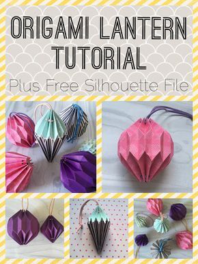 Origami Tutorial Plus Free Silhouette File by Nadine Muir from Silhouette UK Blog Diy Origami Decor, Diy Origami Home, Diy Origami Home Decor, Origami Lantern, Origami Tree, Origami Decor, Origami Home Decor, Origami Christmas Ornament, Tutorial Origami