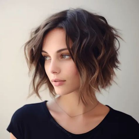 Boho Bob Haircut, Short Funky Bob Hairstyles, Short Bob With Texture, Types Of Bob Hairstyles, Disconnected Bob Haircut, Messy Bob Hairstyles For Thick Hair, Shaggy Bob Thick Hair, Razor Cut Bob For Thick Hair, Bubble Bob Haircut 2024