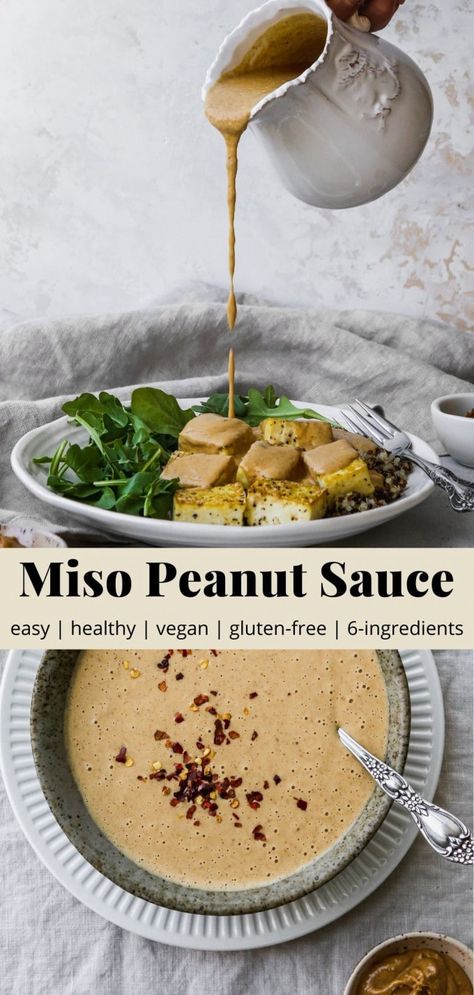 Miso Sauce Recipe, Walder Wellness, Homemade Miso, Miso Sauce, Peanut Sauce Recipe, Healthy Sauces, Thai Peanut Sauce, Vegan Dressing, Homemade Sauce Recipes