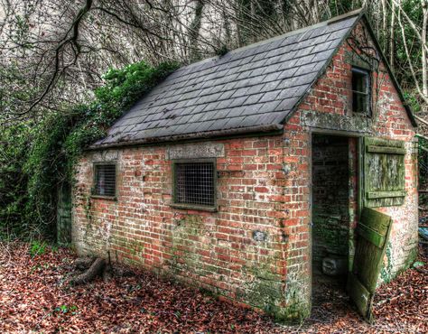 I'm really digging these old brick sheds. I'm imagining building one and having a little blacksmith setup going on. Brick Shed, Stone Cabin, Simple Cottage, Old Abandoned Buildings, Greenhouse Shed, Stone Cottages, Brick Garden, Storage Building, Garden Workshops