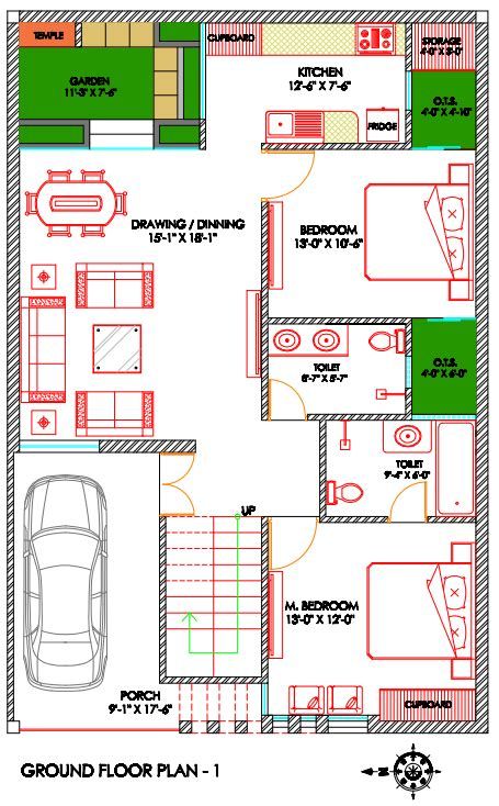 30x40 House Plan (2BHK) | 30x40 घर का नक्शा | 30x40 Ghar Smart House Plans, 30x50 House Plans, West Facing House, North Facing House, 20x40 House Plans, 30x40 House Plans, Vastu House, 2bhk House Plan, Indian House Plans