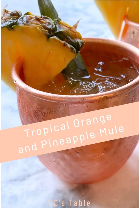 Pineapple Mule Recipe, Tropical Mule Recipe, Summer Moscow Mule, Pineapple Moscow Mule Recipe, Easy Tropical Cocktails, Orange Moscow Mule Recipe, Pineapple Moscow Mule, Juices To Make, Pineapple Mule