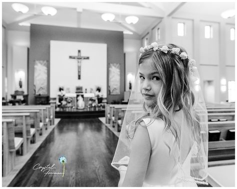 Hannah's First Communion Portrait Session at Catholic Church of the Nativity - Crystal Freemon Photography Church Of The Nativity, Nativity Church, First Communion Party, Communion Party, First Communion Dress, The Nativity, Spring Hill, Boy Photography, First Holy Communion