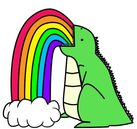 drawings of rainbows | Dinosaur Puking Rainbows_ by ~I-unno on deviantART Rainbow Drawing, Bday Party Kids, I Love Art, The Drums, Preschool Theme, Space Cat, Print Inspiration, Cute Dinosaur, Colour Star