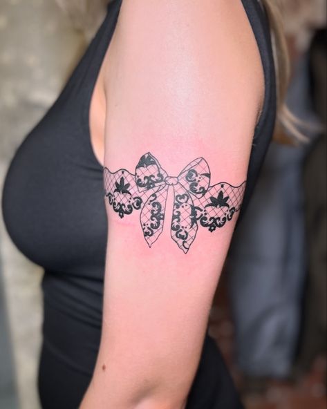 wrap around lace bow for Madeline done at @capital.tattoo . . . . #bowtattoo #wrapsroundarmtattoo #wrappingtattoo #wrapbowtattoo #tattoo #finelinetattoo #melbournetattoo #cutetattoo Bow Arm Tattoo, Melbourne Tattoo, Bow Tattoo, Lace Bows, Fine Line Tattoos, Cute Tattoos, Arm Tattoo, Wrap Around, Tattoos