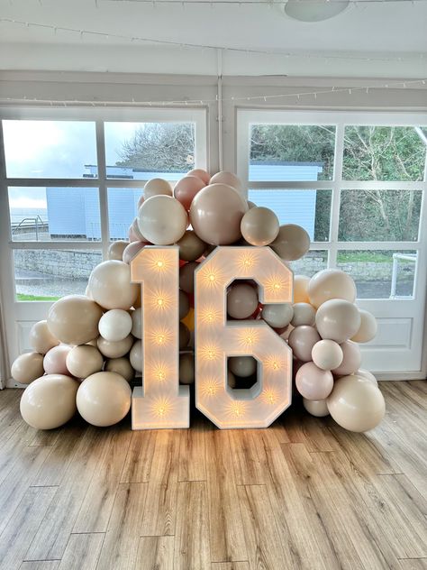 Light up number #lightupnumbers 16 Light Up Numbers, Light Up Numbers, Sweet 16 Decorations, Sweet 16 Birthday Party, 16 Birthday, 16th Birthday Party, Sweet 16 Birthday, Just Peachy, 16th Birthday