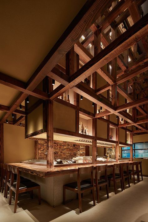 Hanok Interior, Japanese Restaurant Interior Design, Japan Cafe, Kabuki Theatre, Japanese Lighting, Japanese Restaurant Interior, Japanese Restaurant Design, Japanese Bar, Visuell Identitet