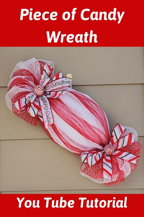 Candy Christmas Wreath Ideas, Diy Candy For Christmas Tree, Peppermint Candy Wreath Diy, How To Make A Candy Wreath, Candy Wreath Diy How To Make, Peppermint Candy Wreath, Candy Christmas Wreaths Diy, Things To Make With Candy Canes, Diy Candy Cane Wreath Tutorials