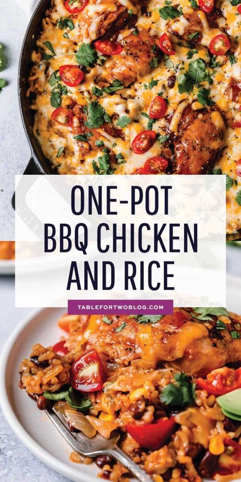 One Pot Bbq Chicken And Rice, Easily Dinner Recipes, Weeknight Dinner Easy Families Chicken, Best One Dish Meals, One Pan Chicken And Rice Dinner, Bbq Chicken Rice Casserole, Barbecue Chicken And Rice, Meals With Bbq Chicken, Dinner Recipes With Rice Main Dishes