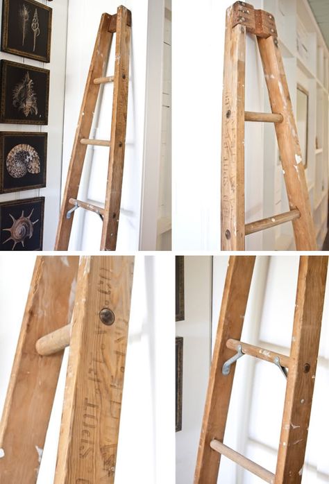 I want an apple picking ladder! Apple Ladder Decor Ideas, Apple Picking Ladder, Orchard Ladder, Diy Dollhouse Ladder, Vintage Ladder With Lights, Antique Library Ladder, Nashville Flea Market, Diy Apple, Diy Ladder