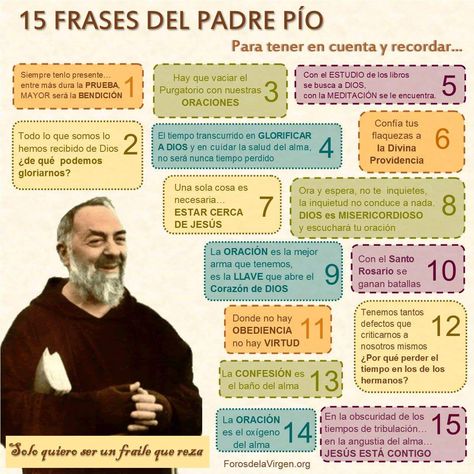 Padre Pio Quotes, Funny Spanish Memes, Good Prayers, Spanish Humor, Spanish Memes, Religious Education, Catholic Quotes, Catholic Prayers, Prayer Cards