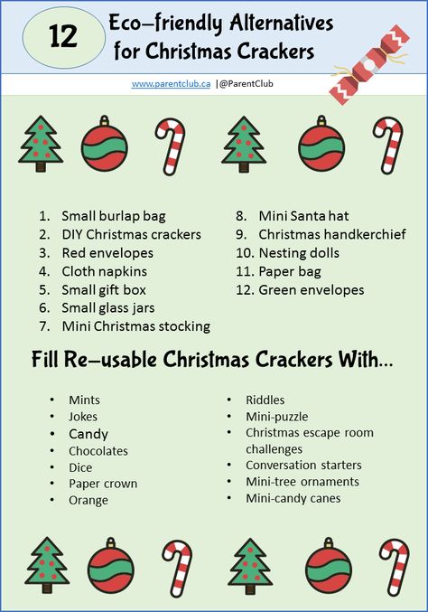 12 Eco-friendly Alternative Christmas Cracker Ideas | Christmas Crackers Alternative, Christmas Cracker Alternatives, Christmas Cracker Fillers Ideas, Alternative To Christmas Crackers, Cracker Ideas, Diy Santa Hat, Christmas Riddles, Diy Christmas Crackers, Mini Christmas Stockings