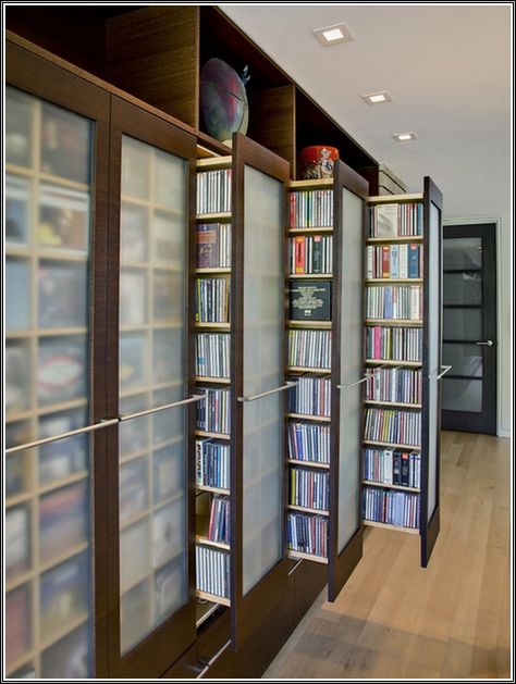 Diy Dvd Storage, Home Library Design Ideas, Comic Book Storage, Cd Dvd Storage, Lots Of Books, Cd Storage, Kabinet Dapur, Dvd Storage, Home Library Design