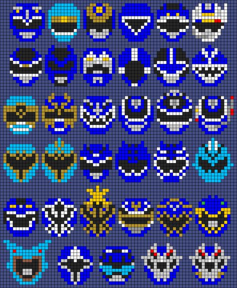 Pixel Cartoon, Power Rangers Helmet, Graph Art, Geeky Cross Stitch, Power Rangers Dino Charge, Power Rangers Samurai, Lego Activities, Fuse Bead Patterns, Clay Craft