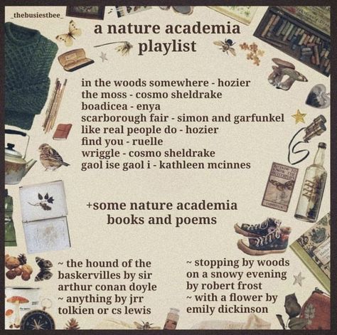 Goblincore Playlist, Folk Music Playlist, Nature Academia, Another Misaki Mei, Another Misaki, Song Recs, Music Recs, Book Mood, Playlist Ideas