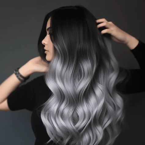 Hair Color Ideas For 2023, Dark Silver Hair, Brighten Gray Hair, Silver Hair Color Ideas, Silver Ombre Hair, Gray Balayage, Grey Hair Transformation, Grey Hair Inspiration, Hair Color Options