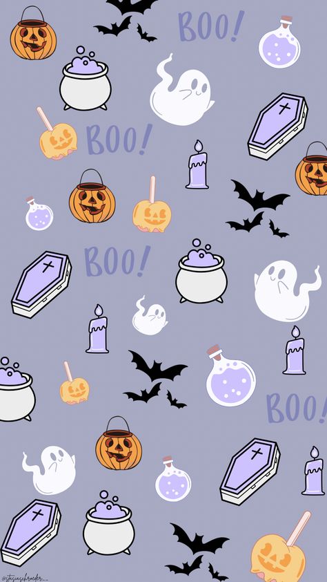 Cute Halloween Wallpapers Aesthetic, Halloween Cute Background, Halloween Cute Wallpaper Iphone, Preppy Halloween Wallpaper Ipad, Halloween Backround Aesthetic, Iphone Wallpaper Halloween Aesthetic, Halloween Lock Screen Wallpaper, Halloween Wallpaper Blue, Halloween Esthetics