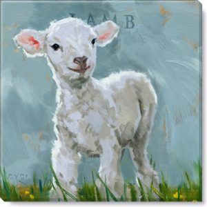 Sheep Paintings, Easter Paintings, Spring Lambs, Sheep Art, Baby Lamb, Farm Art, The Good Shepherd, Easter Art, The Lamb