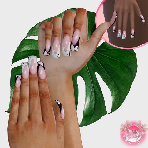 Sims 4 Female Nails, Baddie Cc Sims 4, Sims 4 Apartment Ideas, Sims 4 Black Sims, Cute Duck Nails, Sims Nails, Female Nails, Cc Nails, Sims 4 Nails