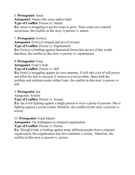 Types of Conflict Worksheet 4 | Answers Internal Conflict Examples, Conflict In Literature, Worksheets For Middle School, Character Trait Worksheets, Internal Conflict, Figurative Language Worksheet, Types Of Conflict, School Icebreakers, English Conversation Learning