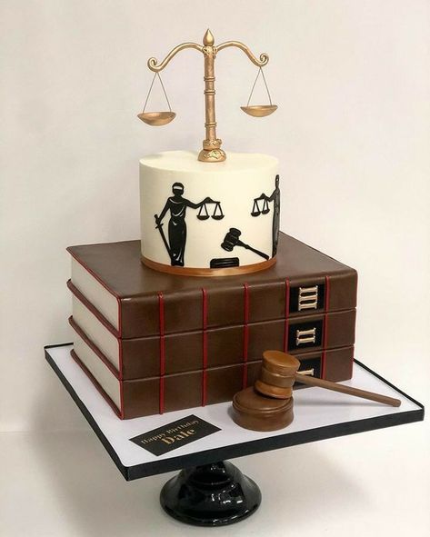 Law School Grad Party, Lawyer Cake, Graduation Cake Designs, Law Graduation, Law School Graduation Party, Graduation Party Cake, Theme Birthday Cake, School Cake, Law School Graduation