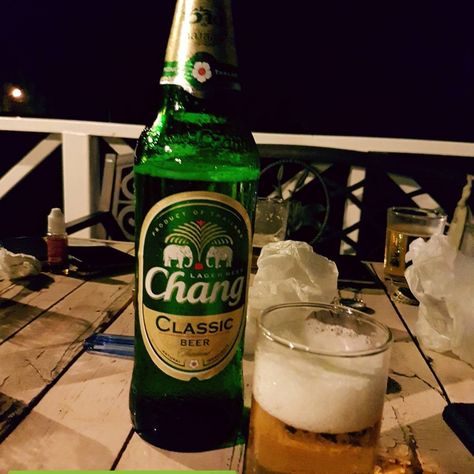 Chang Beer  Thailand vacation  #beer #chillen #party #fun  Follow AsiaTravelReport #travelogues @AsiaTravelogues  Visit www.asien-reise-berichte.de 👀🌏💪 Chang Beer, Beer Bottle, Thailand, Beer, Drinks