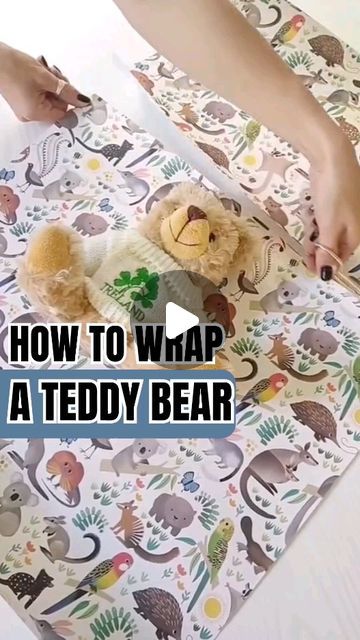 How To Folding on Instagram: "Follow @howtofolding for more content like this!
How to wrapping a teddy bear.
#organization #organizing #closetorganization" Wrapping A Teddy Bear Gift, How To Wrap A Teddy Bear, Wrap Stuffed Animals Gift, How To Wrap A Teddy Bear Gift, How To Wrap Stuffed Animals, How To Wrap A Stuffed Animal, Wrap A Stuffed Animal, Small Teddy Bears, Gift Wrapping Techniques