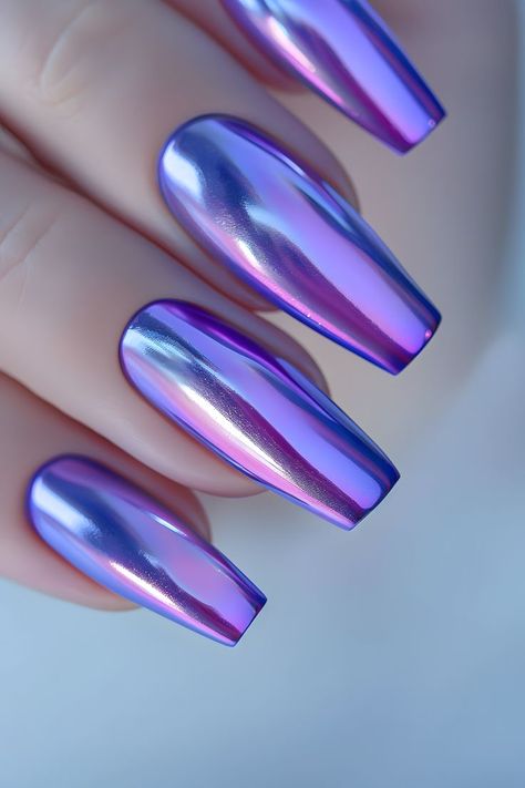 Chrome Aura Nails, Gel Chrome Nails, Chrome Nail Designs, Ombre Chrome Nails, New Year Nails, Aura Nails, Pink Chrome Nails, Summer Nail Ideas, Chrome Nails Designs