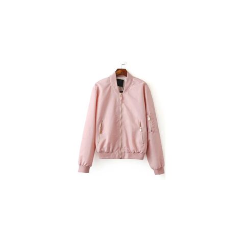 Dark Green Zipper Up Bomber Jacket ❤ liked on Polyvore featuring outerwear, jackets, pink jacket, zipper jacket, bomber jackets, zip bomber jacket and flight jacket Plain Jacket, Blouson Jacket, Stand Collar Jackets, Short Sleeve Jacket, Zipper Jacket, Casual Coat, Zip Jacket, Stand Collar, Outerwear Jackets