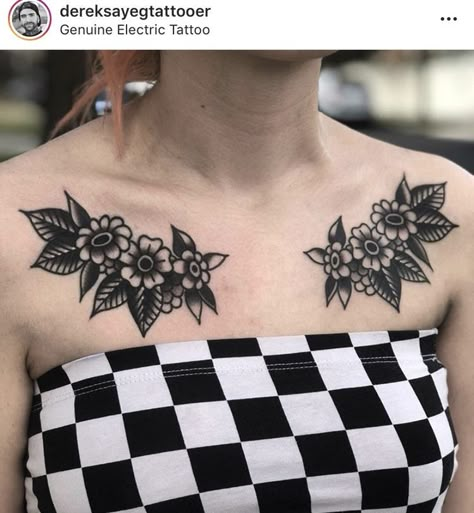 Shelf Tattoo, Traditional Chest Tattoo, Traditional Heart Tattoos, Shoulder Cap Tattoo, Clavicle Tattoo, Optical Illusion Tattoos, Illusion Tattoos, Electric Tattoo, Traditional Tattoo Inspiration