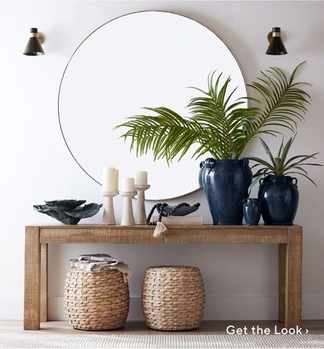 Get The Look Elegant Entryway, Entryway Inspiration, Console Desk, Reclaimed Pine, Wood Console Table, Wood Console, Table Style, Entryway Decor, Reclaimed Wood