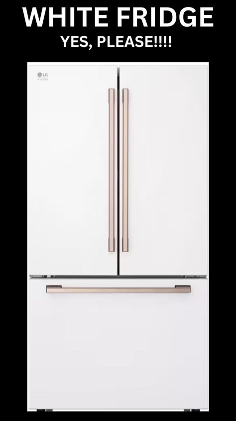 Where was this when we bought our house???  I would have bought this in a heartbeat! Beautiful for kitchen decor!

LG STUDIO 27 cu. ft. Smart Counter-Depth MAX™ French Door Refrigerator

#homedecor #whitefridge #fridge #white #elegant #luxury #kitchenfinds #kitchenappliance #luxlife # fridgedecor #kitchenideas #kitchenremodel #kitchendecor #house interior White Fridge, White Refrigerator, White Fridges, Counter Depth Refrigerator, White Counters, Counter Depth, French Door, French Door Refrigerator, Our House