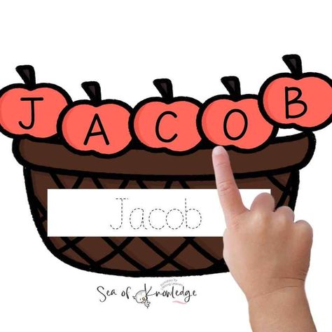 Apple Name Craft, Name Activities Preschool, Apple Template, Apple Picking Season, Apple Basket, Name Practice, Apple Preschool, Name Tracing, Apple Craft