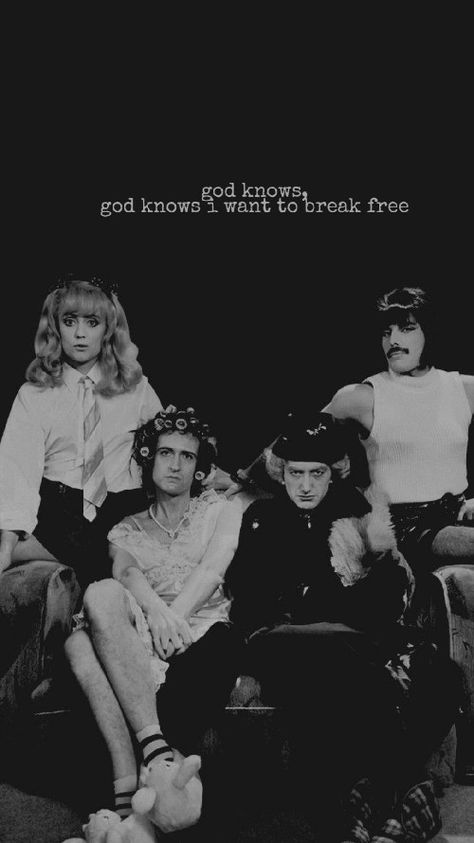 Queen in their “I Want To Break Free” outfits 😆 Queens Wallpaper, Band Photography, Freddy Mercury, Queen Aesthetic, Rami Malek, Queen Love, Queen Photos, Band Wallpapers, Roger Taylor