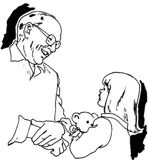 Grandfather Is Playing With Grandchildren Coloring Pages : Color Luna Grandpa And Granddaughter Drawing, Cute Pictures To Draw, Art Markers Drawing, Markers Drawing, Art Markers, Marker Drawing, Love Drawings, Marker Art, Religious Quotes