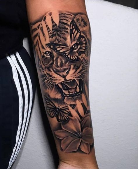 Jungle Tattoos, Jungle Tattoo, Arm Sleeve Tattoos For Women, Cute Simple Tattoos, Hip Thigh Tattoos, Tattoo Shoulder, Say Less, Butterfly Tattoos For Women, Forearm Sleeve Tattoos