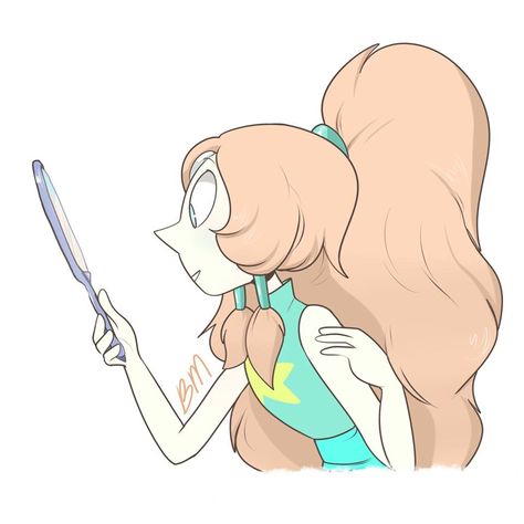 Perla con pelo largo Perla Steven Universe, Opal Hair, Greg Universe, Pearl Steven Universe, Pearl Steven, Fandom Drawing, Hair Sketch, Steven Universe Fanart, Universe Art